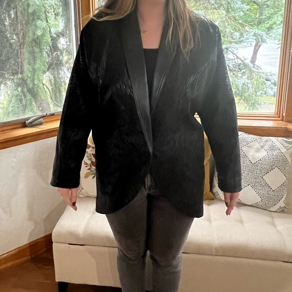 Women’s leather vintage, bat wing jacket
